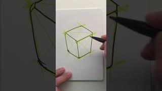 How to draw a cube from simple shapes, fast & easy. #art #doodle #drawing #sketchbook #asmrdrawing
