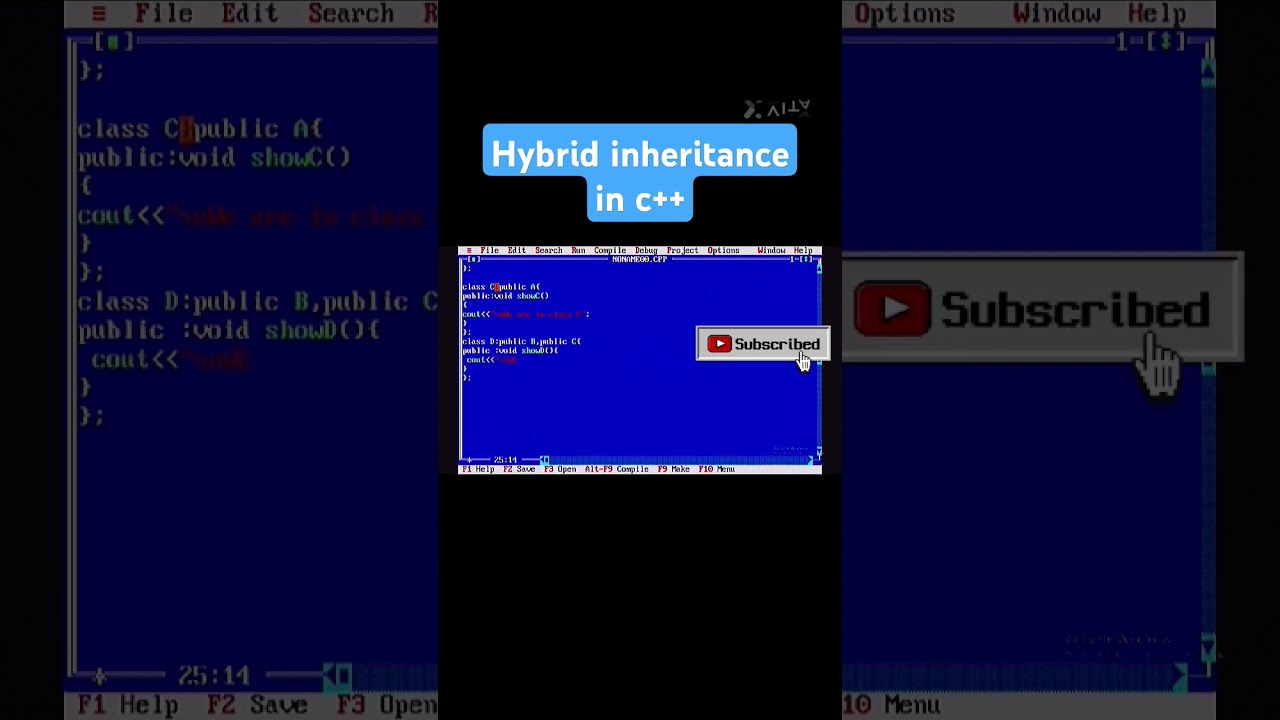 HYBRID INHERITANCE IN C Coding 123 Codingshorts Pythonanddjangofullstackwebdeveloper