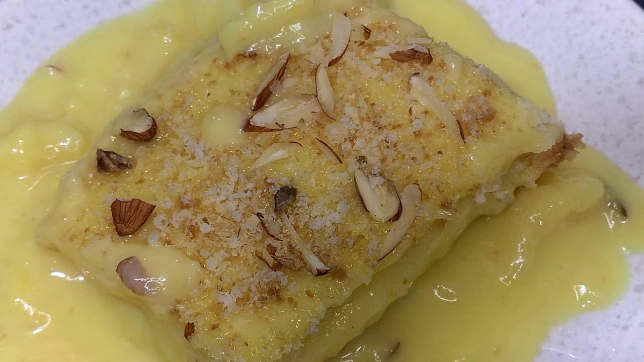 నాలుగు పదార్థాలు ఉంటే చాలు  జ్యూసీ జ్యూసీగా 15 ని||ల్లో టేస్టీ స్వీట్ చేసేయొచ్చు| Bread custard|