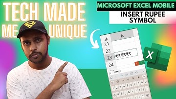How to insert rupee symbol in Microsoft excel mobile | insert rupee symbol in Microsoft excel mobile