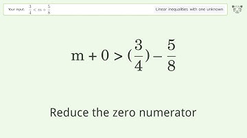 Solving Linear Inequalities: 3/4 is Smaller Than m+5/8