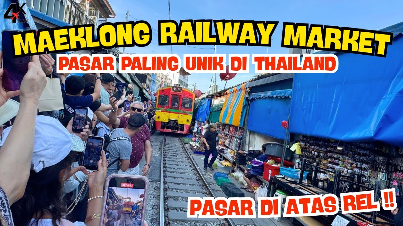 MAEKLONG RAILWAY MARKET‼️ PASAR UNIK DI ATAS REL KERETA API ‼️