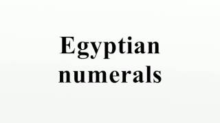 Egyptian numerals