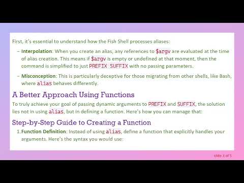 How to Properly Use alias in Fish Shell: Understanding Function Arguments