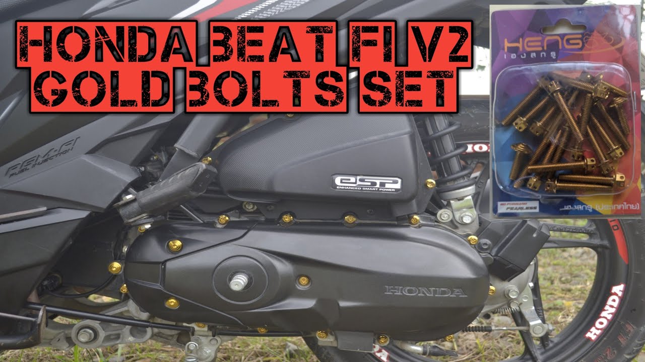Honda beat fi v2 Crankcase GOLD BOLTS YouTube