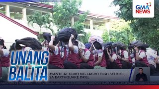 Mga estudyante at guro ng Lagro HS, lumahok sa earthquake drill | Unang Balita