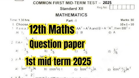 12th Maths question paper-1st mid term 2025