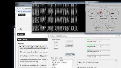 odbII communication app for an ELM327 scan tool v 1.4b