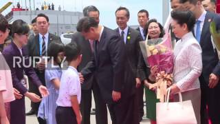 Chinese president xi jinping and his wife peng liyuan arrived at hong
kong airport, thursday to start a three day visit in celebration of
the 20th anniversar...