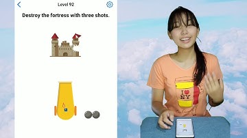 Easy Game Level 92 Destroy the fortress with three shots Walkthrough