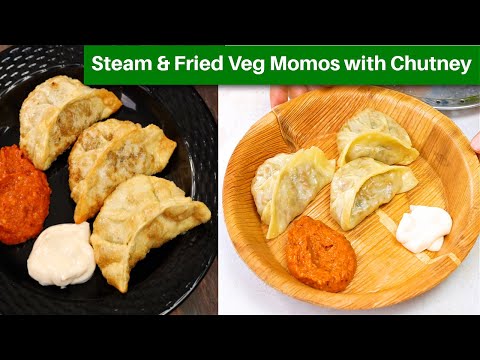 वेज फ्राइड मोमोज़ और तीखी चटनी | Veg Fried Momos Recipe | Veg Momos Recipe | Momos | KabitasKitch