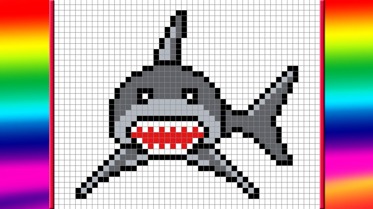 Как нарисовать акулу по клеточкам