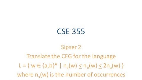 ASU CSE355: Ch 2.2 Vid 2, Examples - Convert CFG to PDF