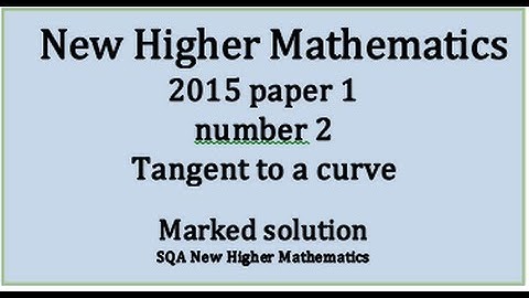 2015 SQA New Higher Mathematics Paper 1: 2 Tangent to a curve