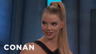 Anya Taylor Joy's Awkward OnScreen Kiss With James McAvoy | CONAN on TBS