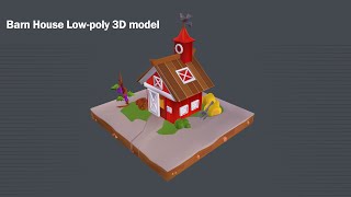 Barn House Low poly 3D model