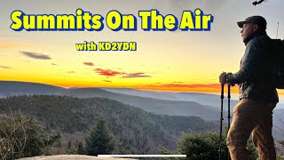 KD2YDN activating W2/GC-004 QRP SOTA (Summits On The Air) with a sunrise.