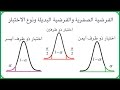 Null and Alternative Hypothesis | الفرضية الصفرية والفرضية البديلة ونوع الاختبار