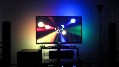 Ambilight Beta 1 - First test 50 LED - Adafruit, AmbiBox, Arduino