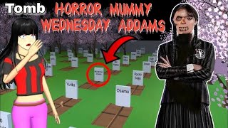 زومبي وينزداي ادامزZOMBIE Wednesday Addams Mummy at tomb Horror in Sakura School Simulator