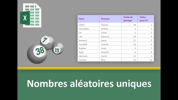 Générer des nombres aléatoires uniques sans VBA Excel