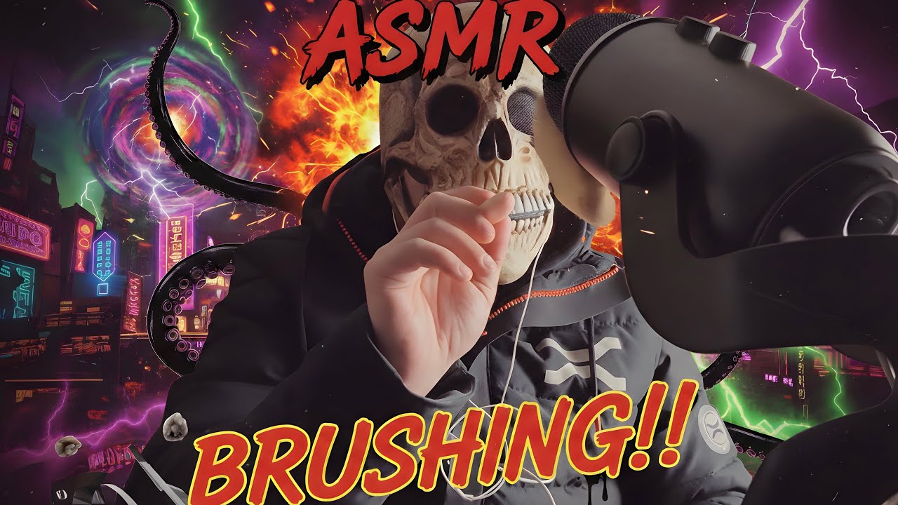 💀ASMR,Blue Yeti, 10 minutes of soft mic brushing (No talking)