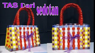 cara membuat tas dari sedotan ll tas cantik ll diyrumahadin