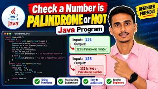 Java Program to Check Palindrome Number | Java for Beginners