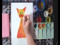 Рисование для детей 5-8 лет. Кот на коврике гуашью