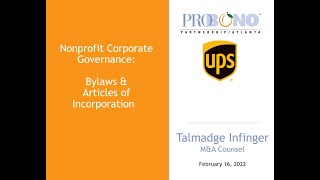 Nonprofit Corporate Governance: Bylaws & Articles of Incorporation