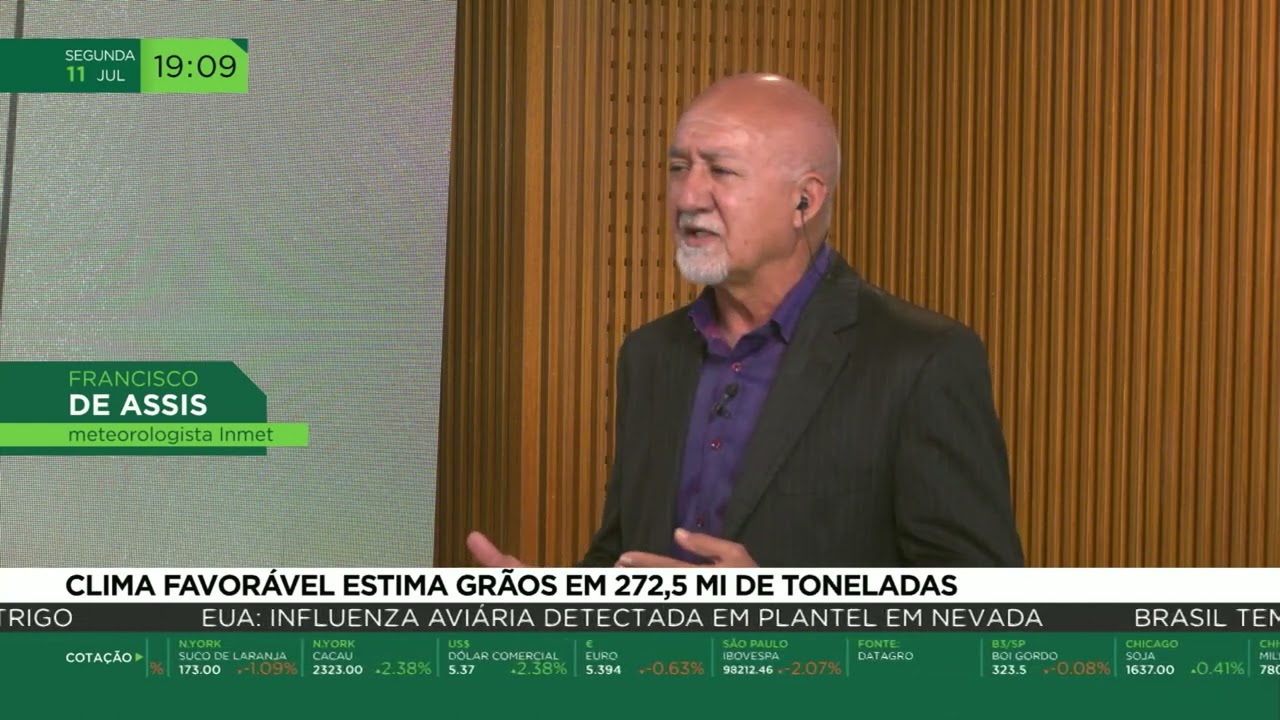 Clima favorável estima grãos em 272,5 MI de toneladas