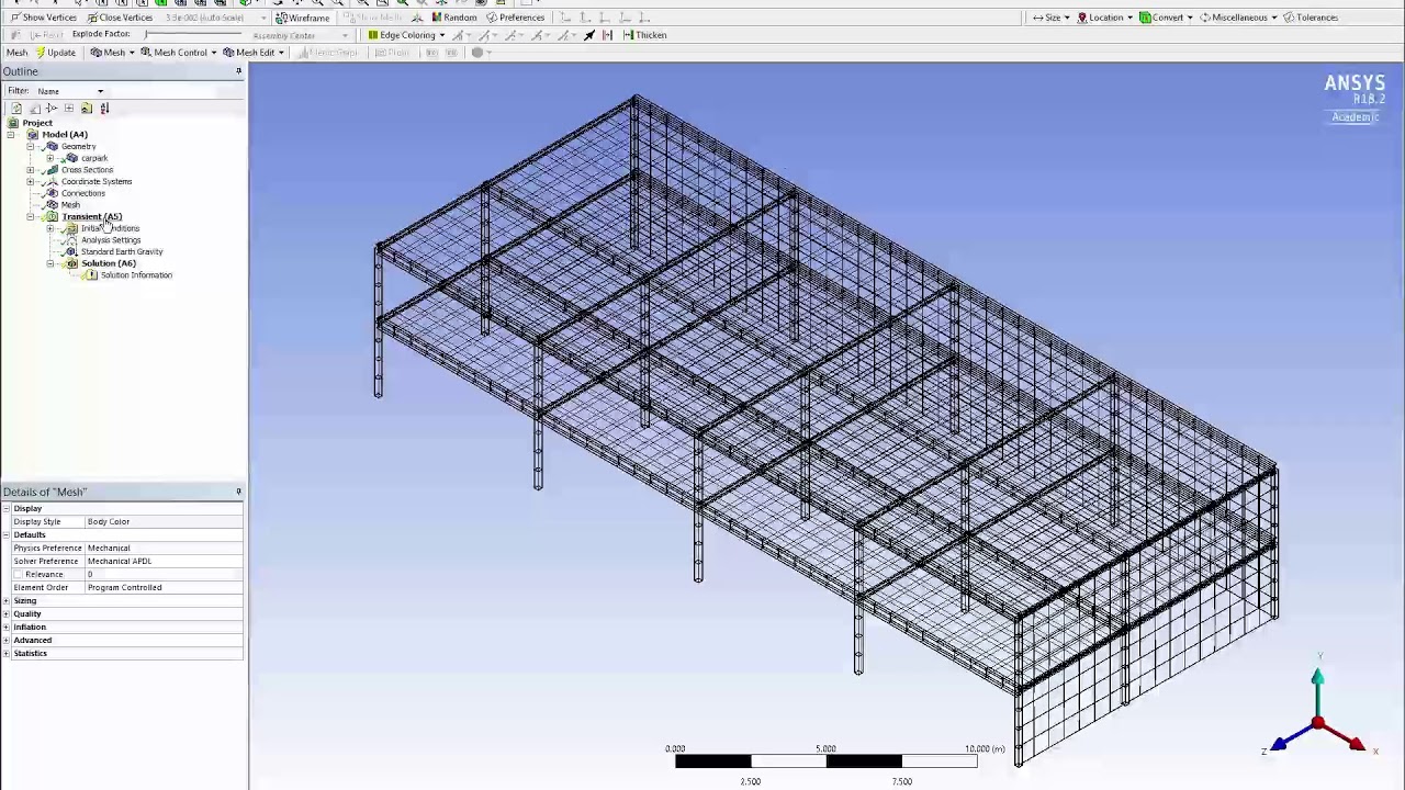 Ansys 18.2 transient Moving load on carpark - YouTube