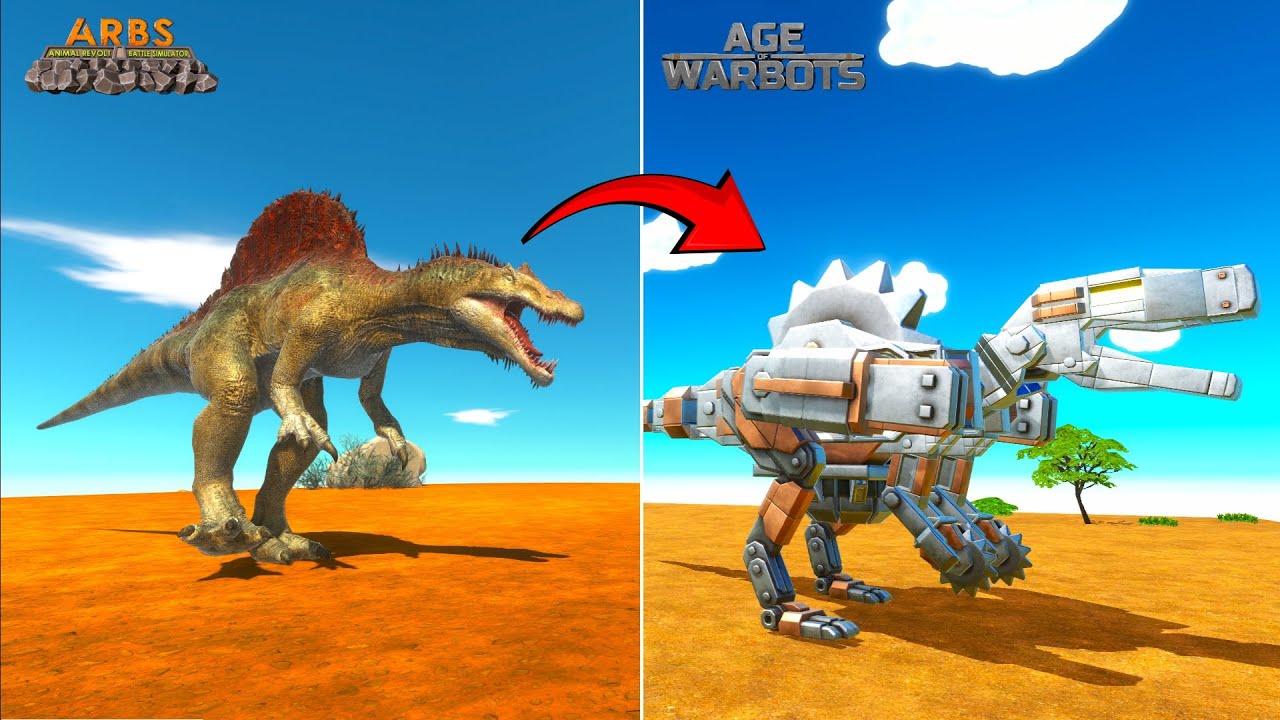 Spinosaurus (SPI-SAW) vs every robot unit age of warbots