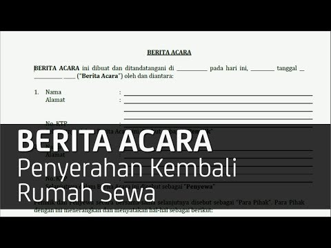 Berita Acara Penyerahan Kembali Rumah Sewa Youtube