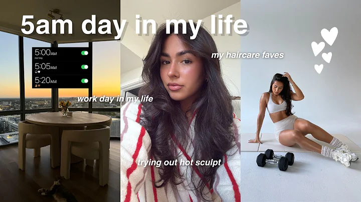 5AM DAY IN MY LIFE🌞| trying heated mat sculpt, content creator workday & my hair routine/ faves!