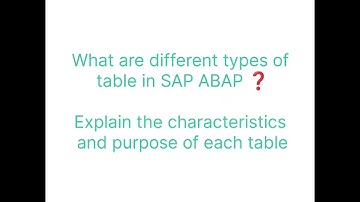 SAP ABAP INTERVIEW QUESTION #abap #sap #hana #sapcenter #sapabap