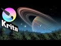 Krita-Planeten Szene in Krita (Mystic Rotation) |Timelapse