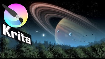 Krita-Planeten Szene in Krita (Mystic Rotation) |Timelapse