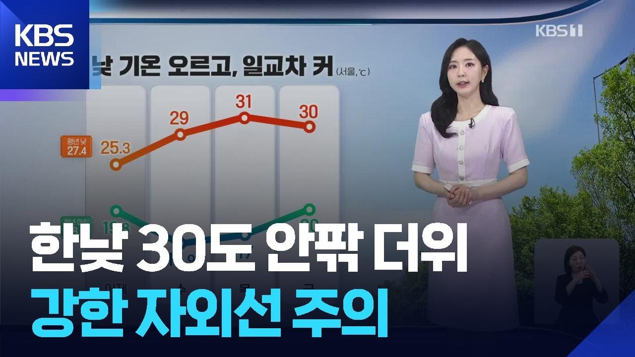 [날씨] 한낮 30도 안팎 더위…강한 자외선 주의 / KBS  2025.06.11.