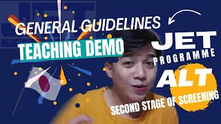 General Instructions for Teaching Demonstration for ALT Applicants under the JET Programme