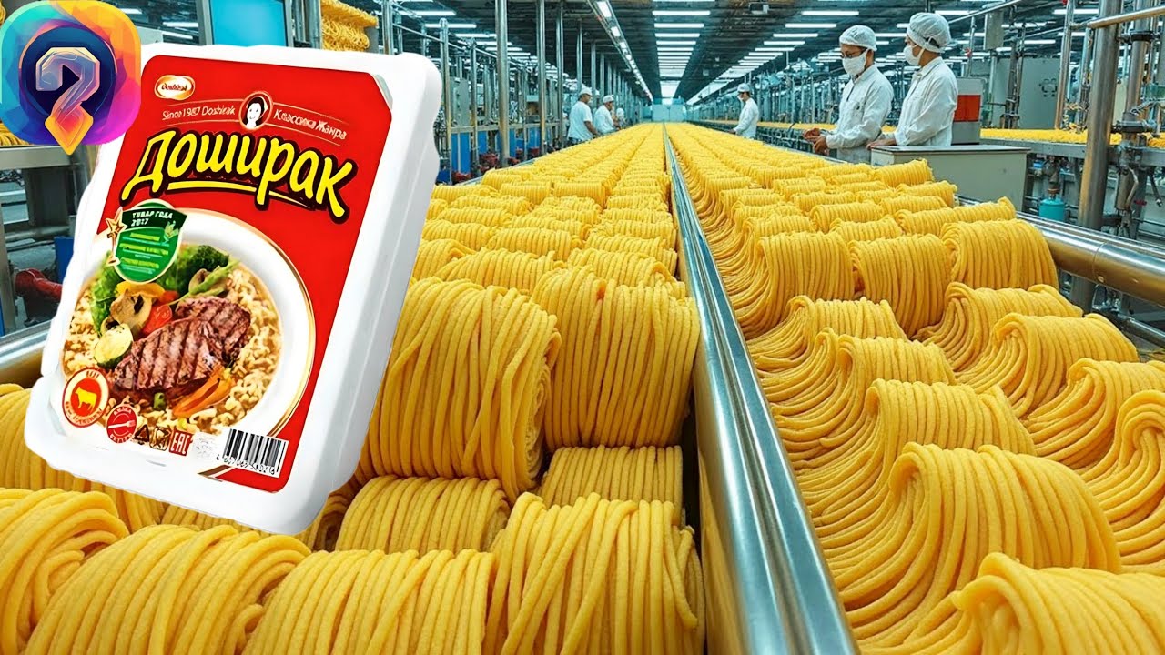 Как ПРОИЗВОДИТСЯ лапша быстрого приготовления  на фабриках! Уникальные кадры с производства!