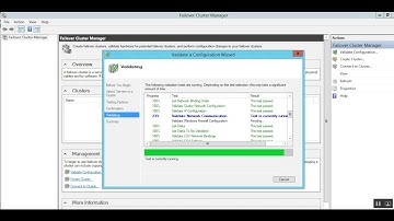 Cluster Validation Test in windows server 2012 R2