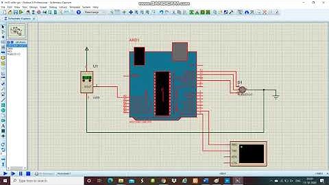 Temperature indicator using RGB LED with Arduino in proteus