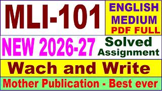 MLI 101 solved assignment 2026-27 in English || mli 101 solved assignment 2027 || ignou mli101