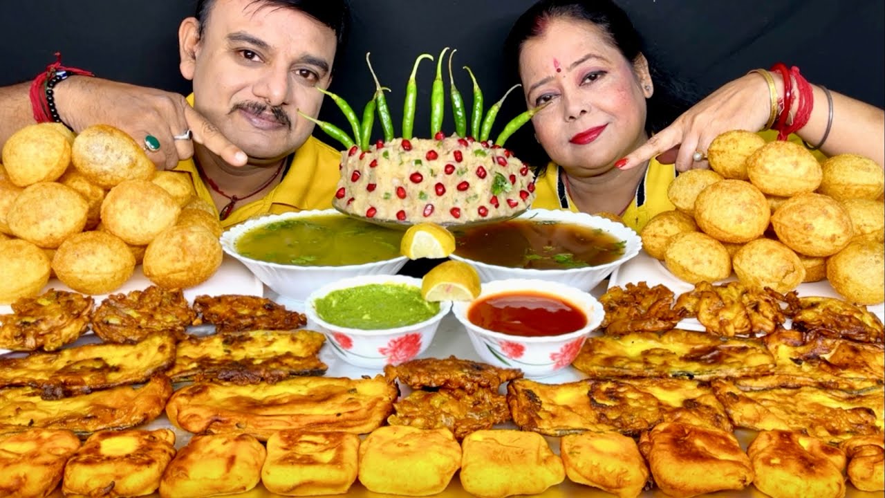 SPICY🌶️🌶️🌶️PANI PURI PANEER PAKORA GOLGAPPA PYAZ PAKORA EATING CHALLENGE|INDIAN STREET FOOD| #food