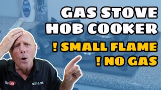 No gas or small flame on Gas Stove top hob cooker  How to clean the jet