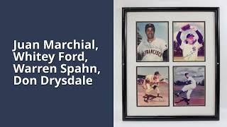 Framed Autograph Collection - Juan Marchial, Whitey Ford, Warren Spahn, Don Drysdale