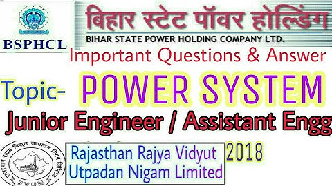 RVUNL & BSPHCL Important MCQs on Power System for AE/JE