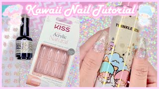 Dyi Kawaii Little Twin Stars Nail Tutorial Kiss Press On Nails
