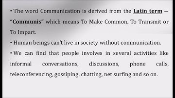 Definition of Communication.